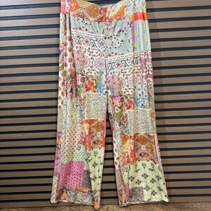 Boho Colorful Patchwork Wide-Leg Pants